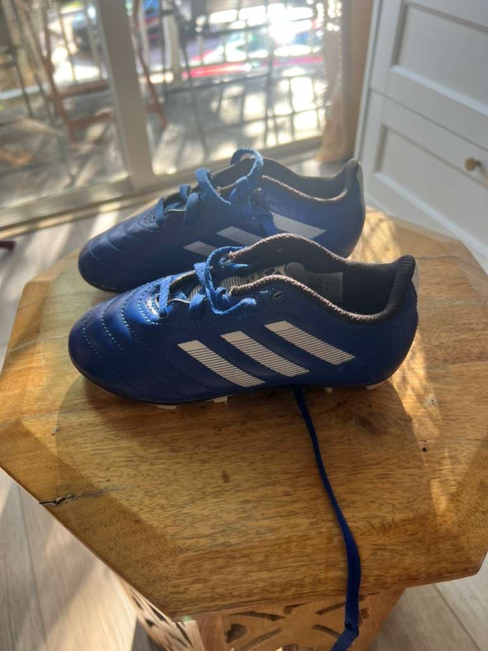 Adidas Kids Blue & White Soccer Cleats - Size 12K
